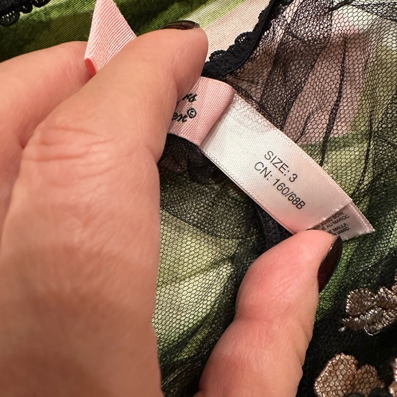 Agent Provocateur Black and Pink Floral Lace Bra Set 3 pieces 32E/3/3 - Picture 8 of 9